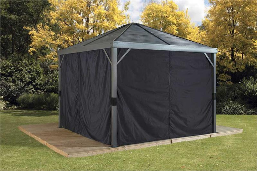 Sojag Curtains for Sanibel 10 x 10 ft Black - Gazebo Not Included