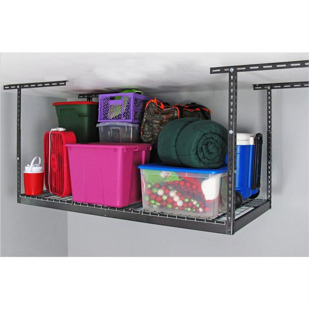 SafeRacks 3' x 6' Overhead Storage Rack 18" - 33" Drop - Hammertone