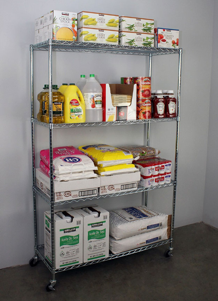 SafeRacks 72"H x 48"W x 18"D 4-Tier NSF Wire Shelving SafeRacks 72"H x 48"W x 18"D 4-Tier NSF Wire Shelving