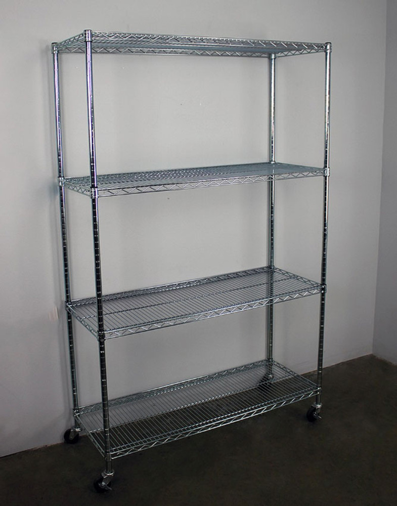 SafeRacks 72"H x 48"W x 18"D 4-Tier NSF Wire Shelving SafeRacks 72"H x 48"W x 18"D 4-Tier NSF Wire Shelving