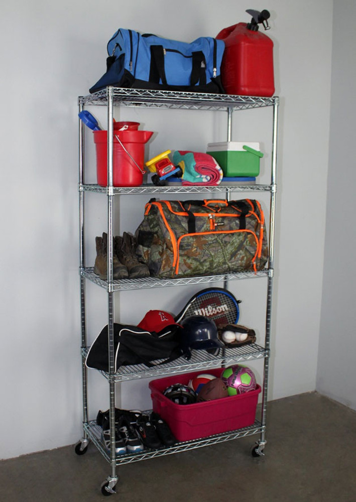 SafeRacks 72"H x 36"W x 18"D 5-Tier NSF Wire Shelving SafeRacks 72"H x 36"W x 18"D 5-Tier NSF Wire Shelving