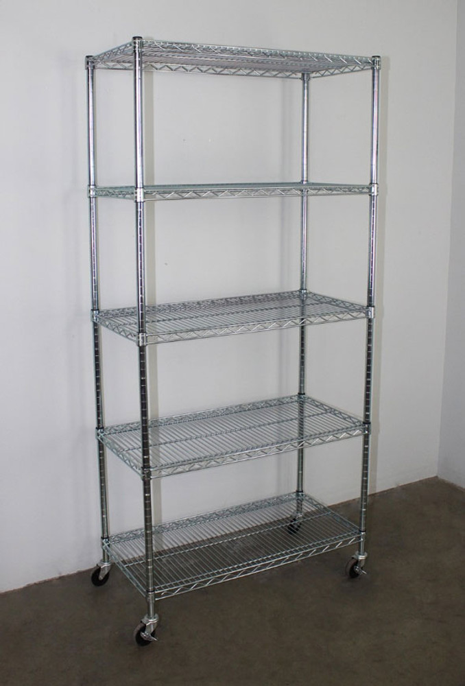 SafeRacks 72"H x 36"W x 18"D 5-Tier NSF Wire Shelving SafeRacks 72"H x 36"W x 18"D 5-Tier NSF Wire Shelving