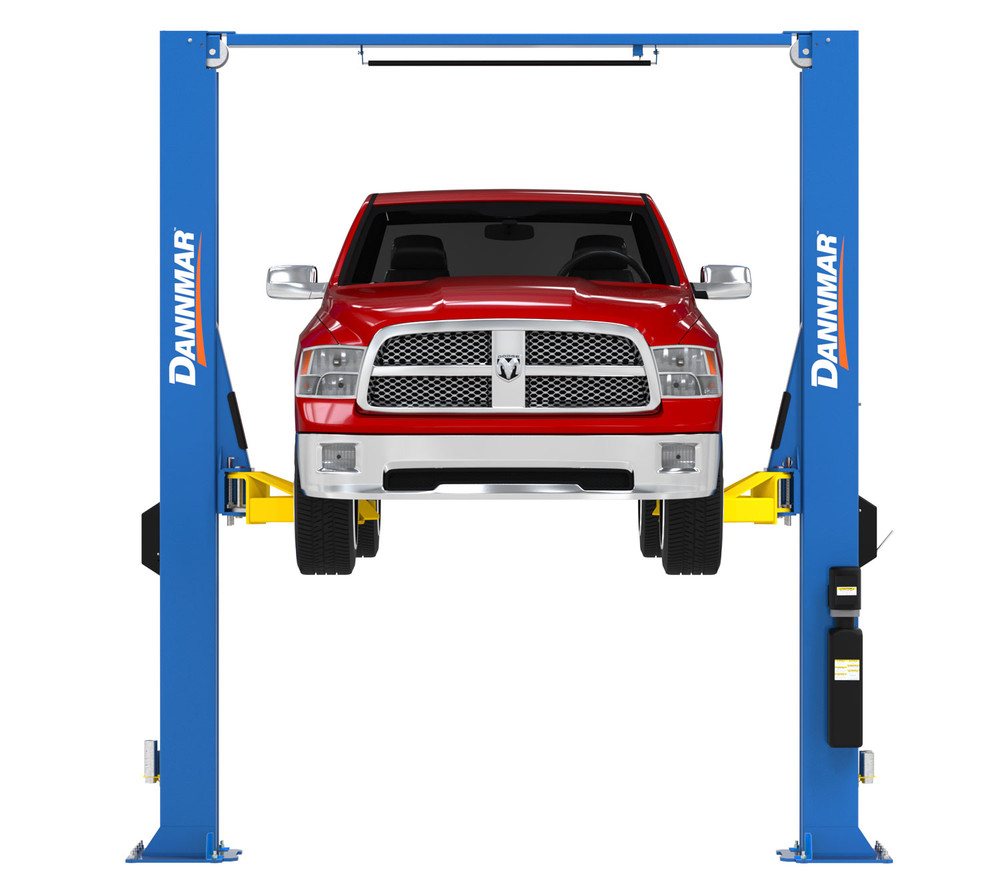 Dannmar D2-12C Symmetric 12,000 lb. capacity ALI Certified Two-Post Lift with Triple-Telescoping Low-Pro Arms
