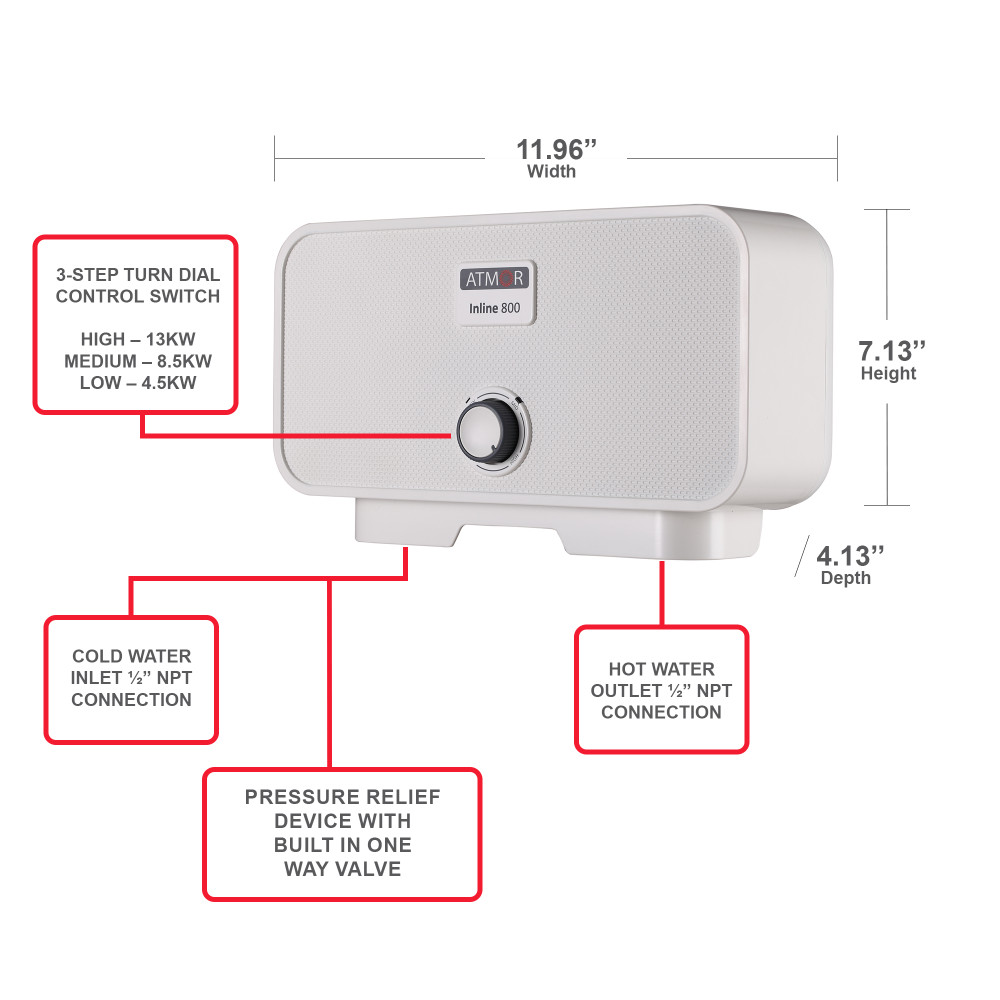 Atmor 13000Watts/240V Electric Tankless Water Heater Atmor 13000Watts/240V Electric Tankless Water Heater