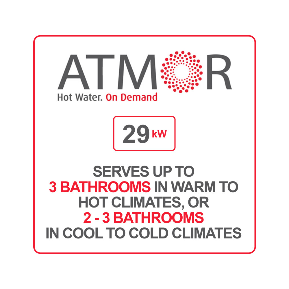 Atmor 29kW 5.4 GPM Electric Tankless Water Heater Atmor 29kW 5.4 GPM Electric Tankless Water Heater