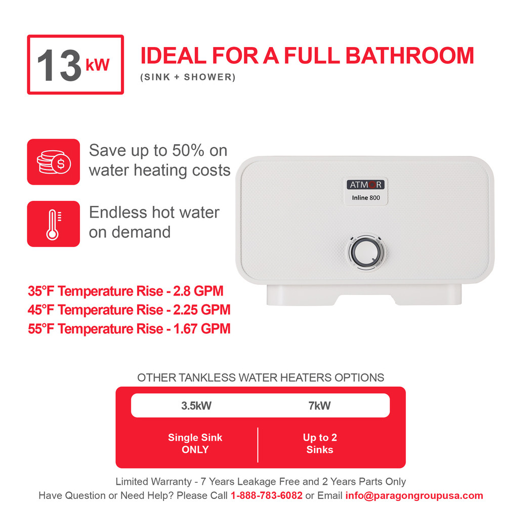 Atmor 13000Watts/240V Electric Tankless Water Heater (2-Pack) Atmor 13000Watts/240V Electric Tankless Water Heater (2-Pack)