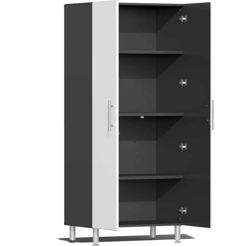 Ulti-MATE Garage 2.0 Series White Metallic 5 Piece Set with Bamboo Worktop Ulti-MATE Garage 2.0 Series White Metallic 5 Piece Set with Bamboo Worktop