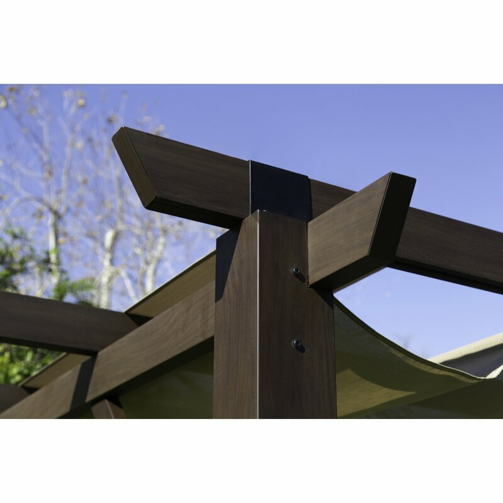 Paragon Outdoor Modena 12x16 Soft Top Pergola Espresso Frame/Mocha Canopy