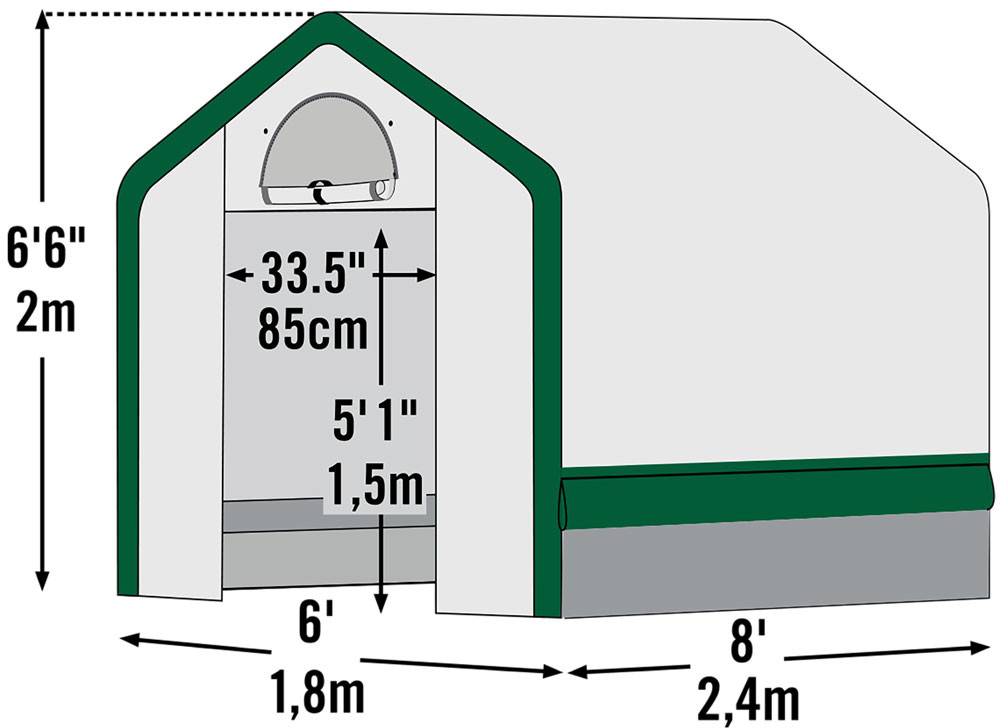 Shelterlogic Organic Growers Greenhouse 6 x 8 x 6.5 ft