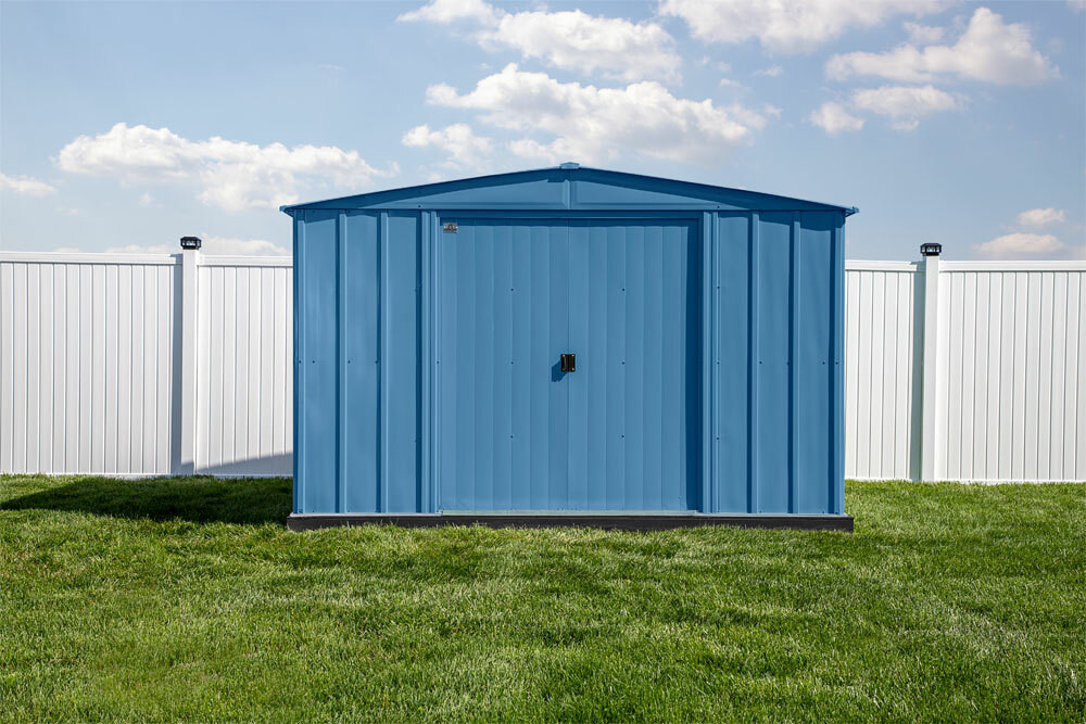 Arrow Classic Steel Storage Shed 10x8 - Blue Grey