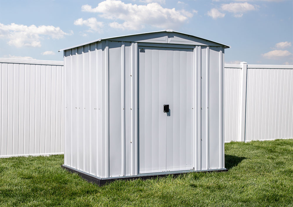 Arrow Classic Steel Storage Shed 6x5 - Flute Grey