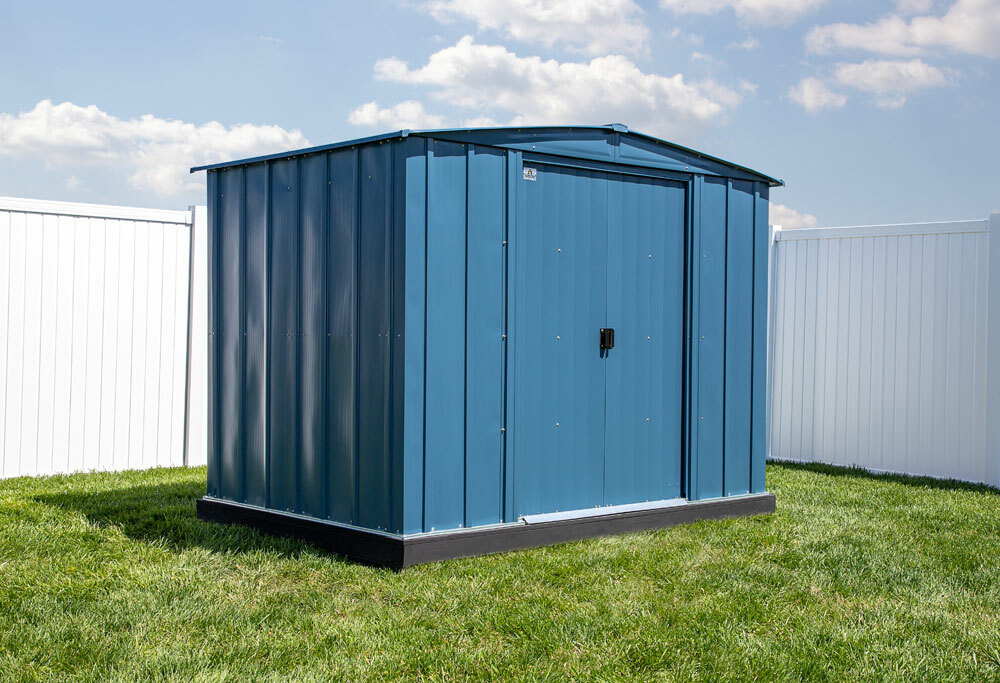 Arrow Classic Steel Storage Shed 8x8 - Blue Grey