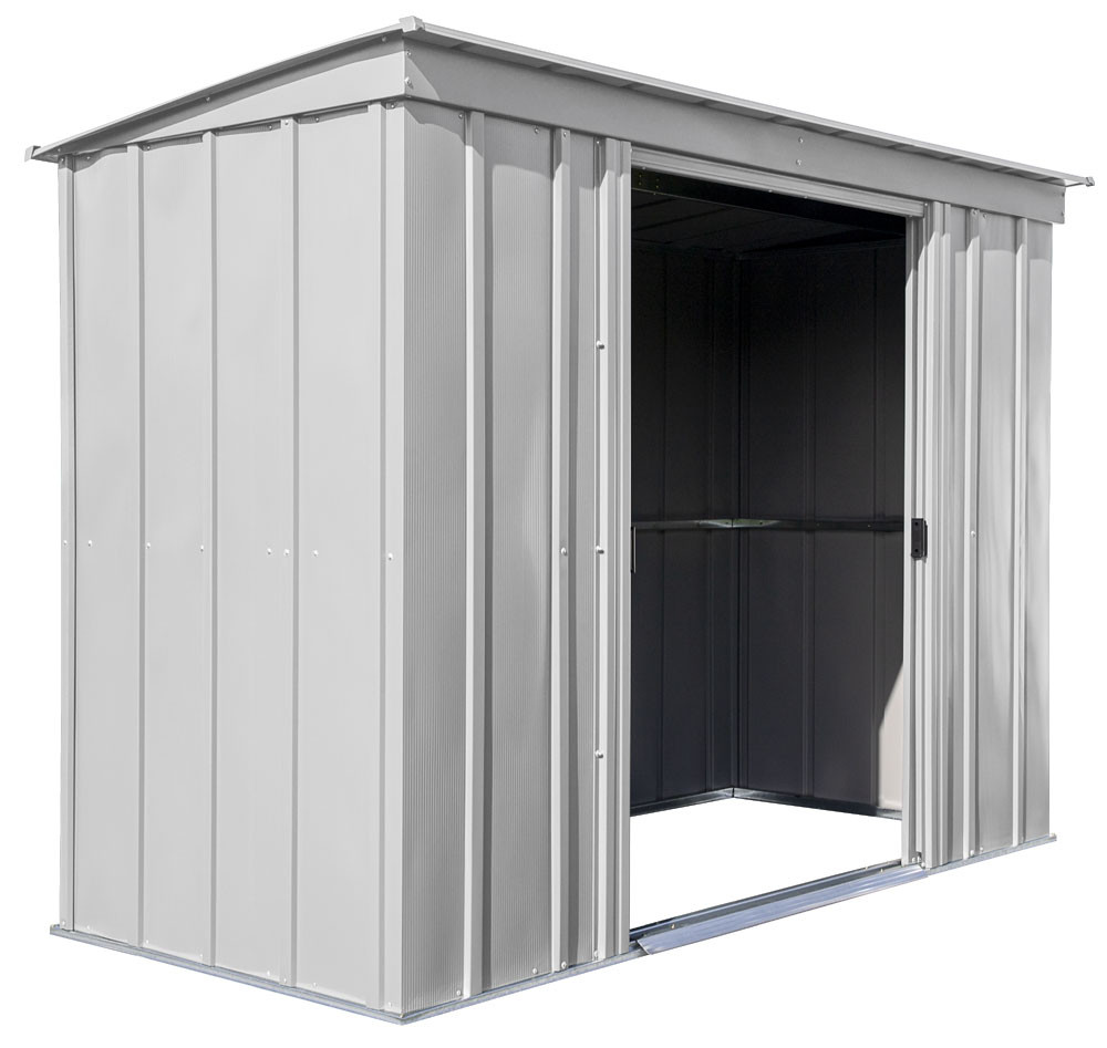 Arrow Classic Steel Storage Shed 8x4 - Flute Grey
