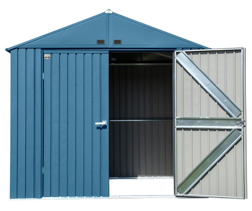 Arrow Elite Steel Storage Shed 8x6 Blue Grey