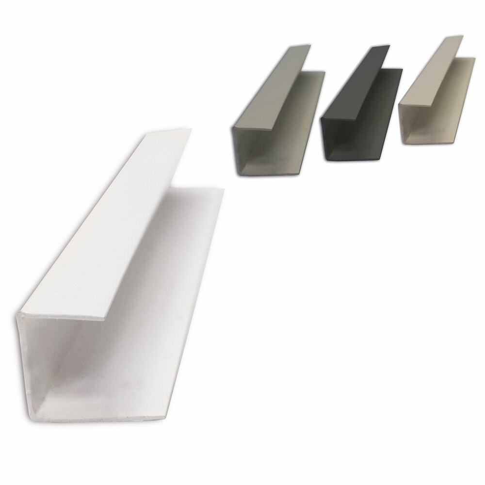 Proslat 8 ft. PVC J Trim Pack (3-Pack) Proslat 8 ft. PVC J Trim Pack (3-Pack)