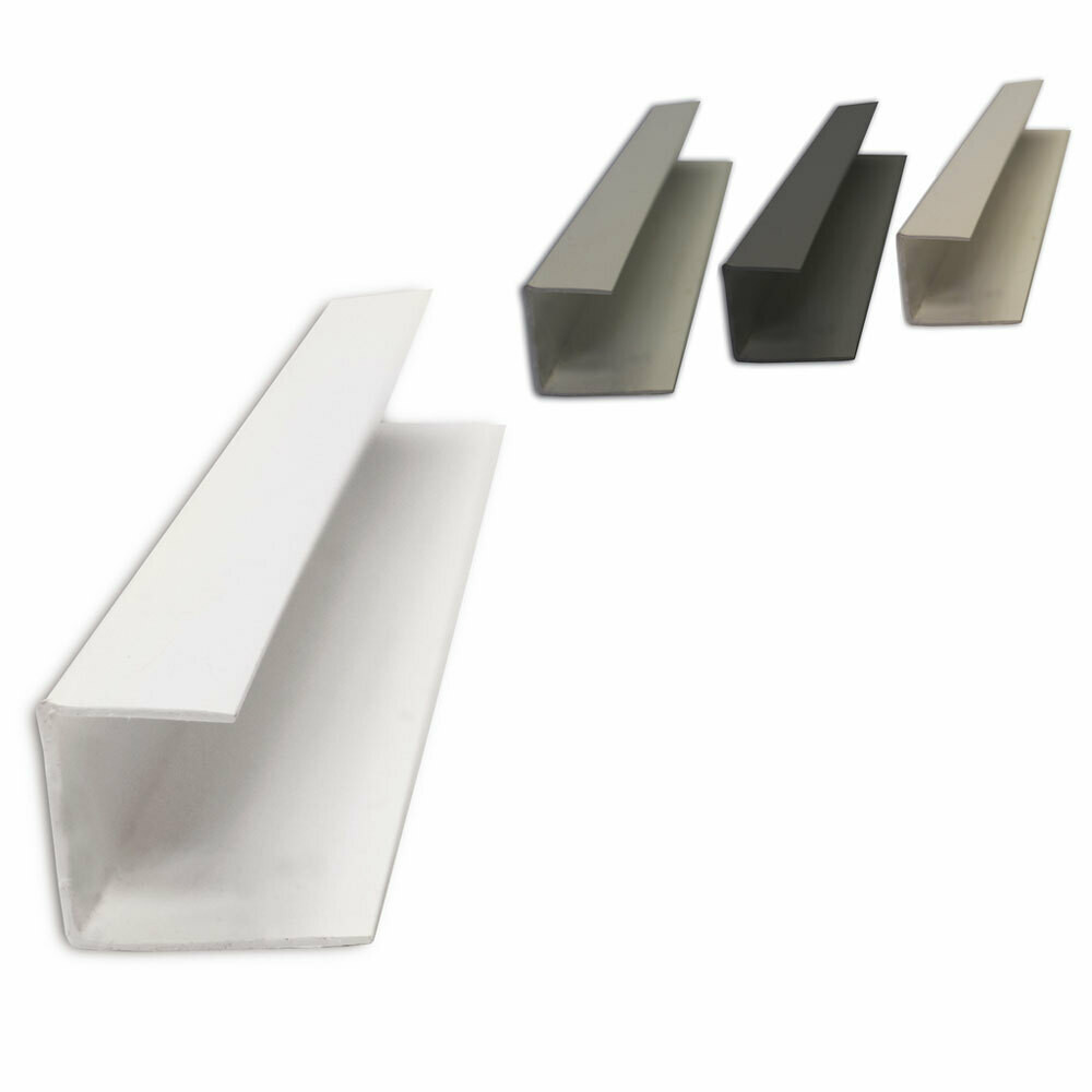 Proslat 8 ft. PVC J Trim Pack (4-Pack) Proslat 8 ft. PVC J Trim Pack (4-Pack)