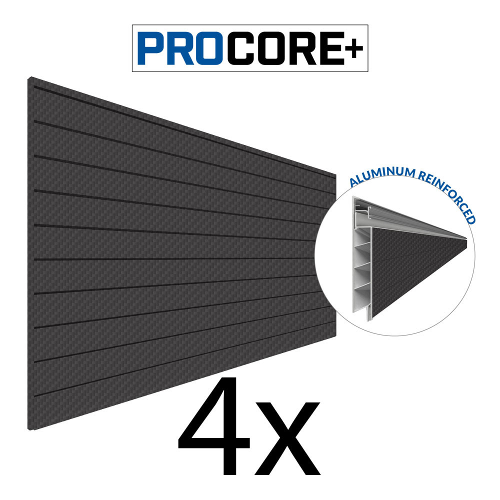 Proslat PROCORE+ Carbon fiber PVC Slatwall (4 Pack) 128 sq ft