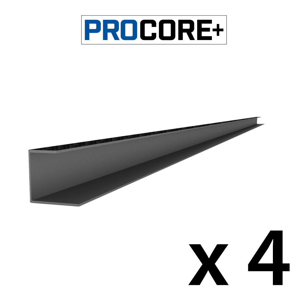 Proslat 8 ft. PROCORE+ Black carbon fiber PVC Side Trim Pack (4-Pack)