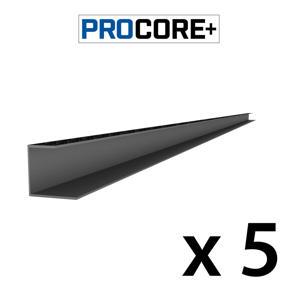 Proslat 8 ft. PROCORE+ Black carbon fiber PVC Side Trim Pack (5-Pack)