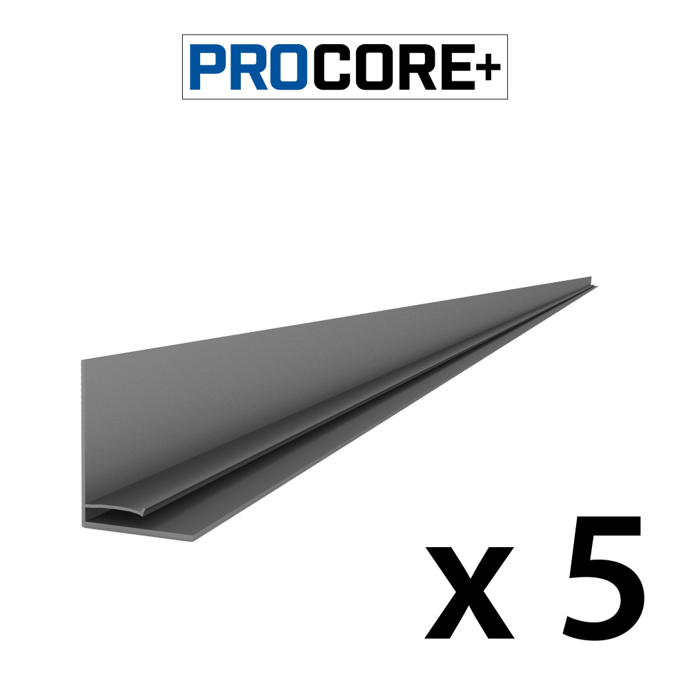 Proslat 8 ft. PROCORE+ Black carbon fiber PVC Top Trim Pack (5-Pack)