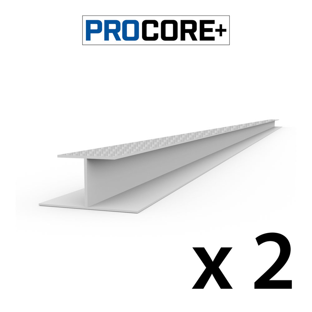 Proslat 8 ft. PROCORE+ Silver Gray PVC H-Trim Pack (2-Pack)