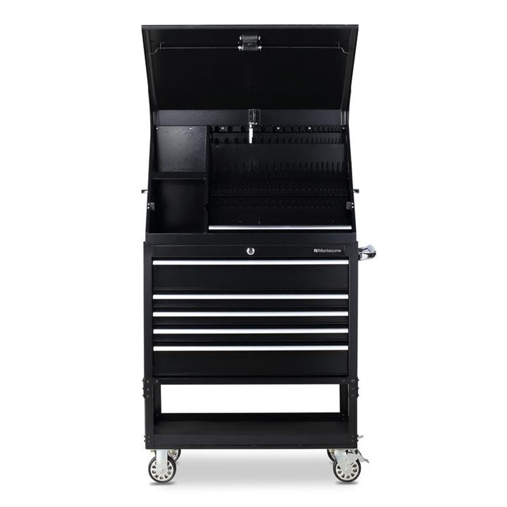 Montezuma 36" X 17" Steel Triangle Toolbox and 36" 5-Drawer Utility Cart Combo Montezuma 36" X 17" Steel Triangle Toolbox and 36" 5-Drawer Utility Cart Combo