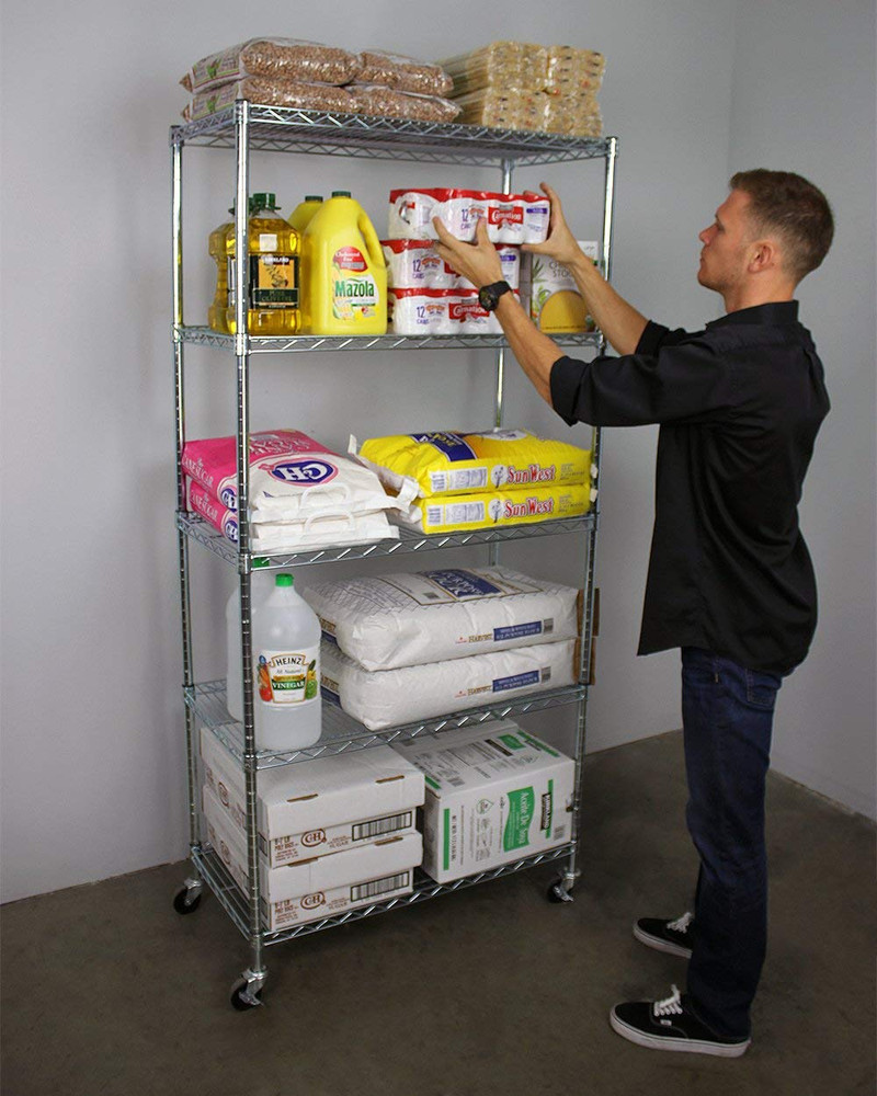 SafeRacks 72"H x 48"W x 18"D 5-Tier NSF Wire Shelving