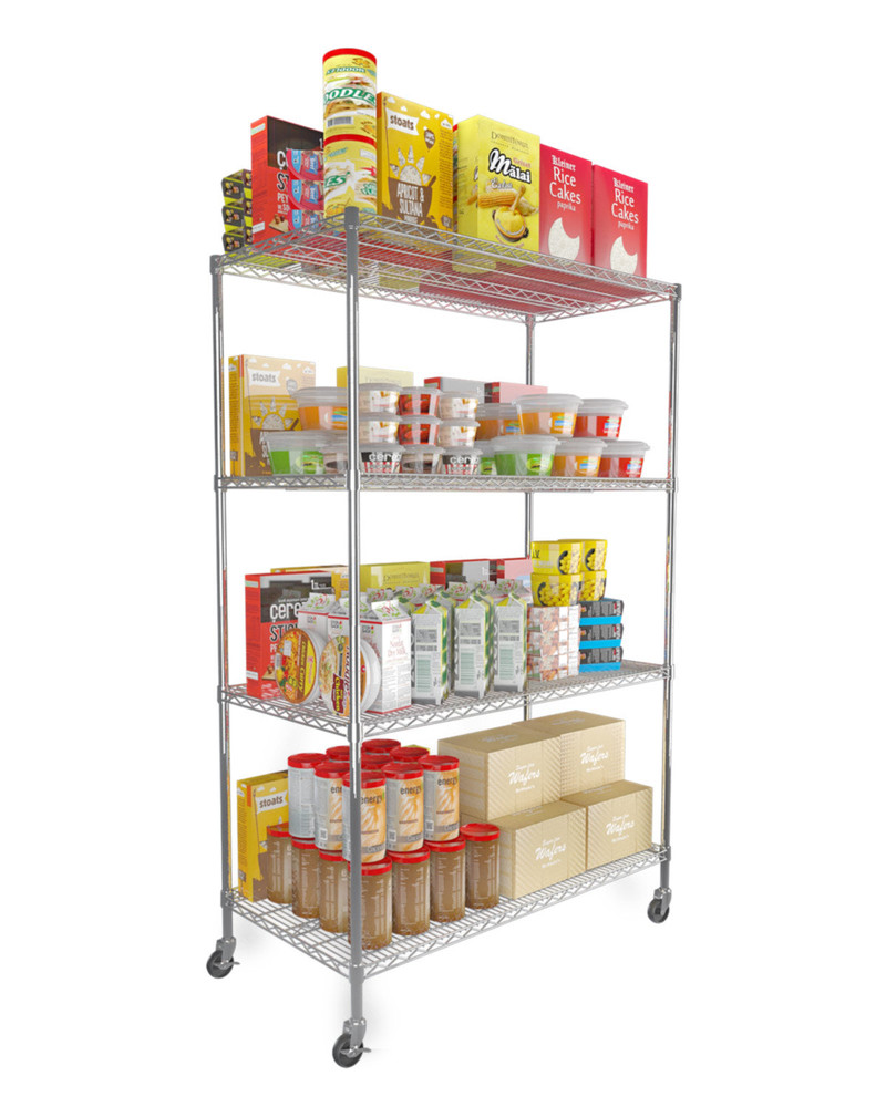 SafeRacks 72"H x 60"W x 18"D 4-Tier NSF Wire Shelving