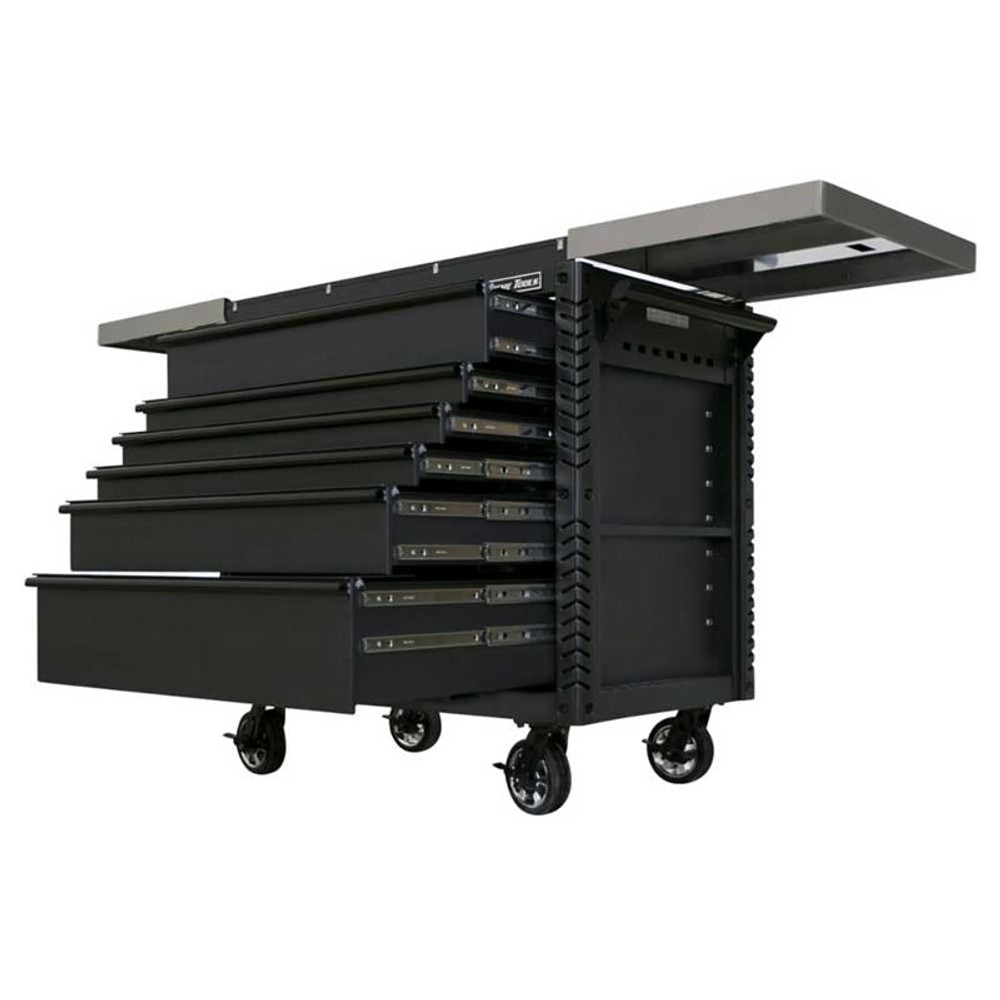 Extreme Tools EX Series 41" 6-Drawer Deluxe Slider Top Tool Cart - Matte Black w/Black Drawer Pulls Extreme Tools EX Series 41" 6-Drawer Deluxe Slider Top Tool Cart - Matte Black w/Black Drawer Pulls