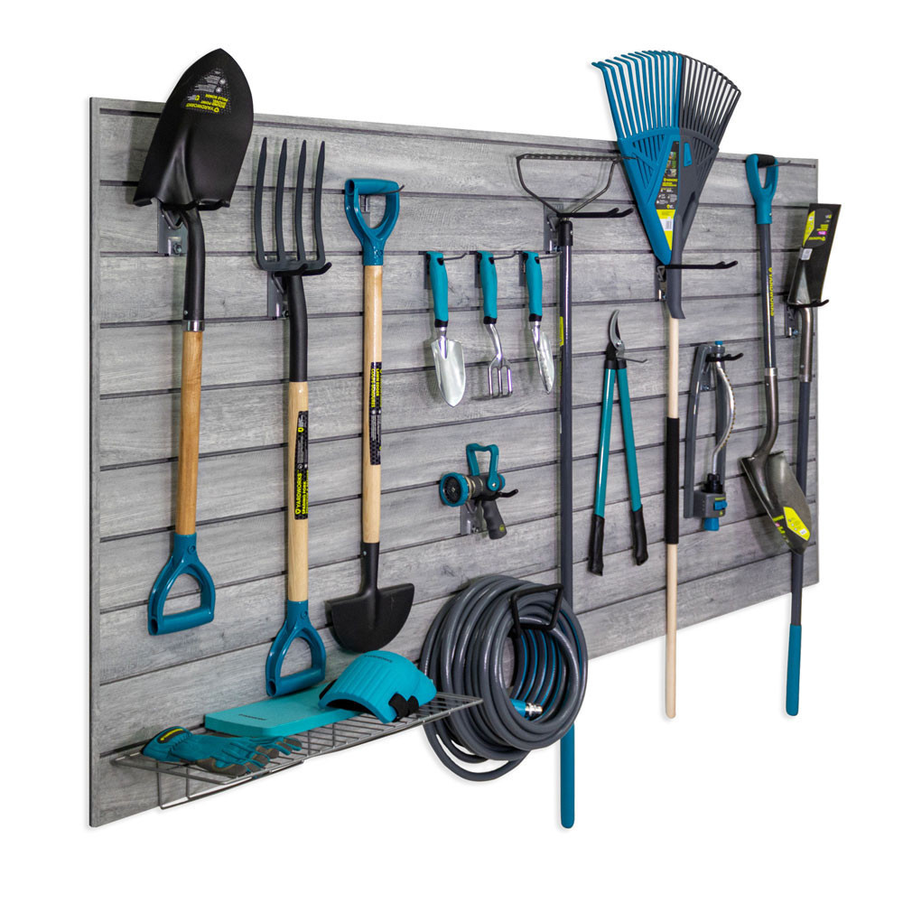 Proslat PROCORE+ Slatwall Mini Bundle - Gray Wood