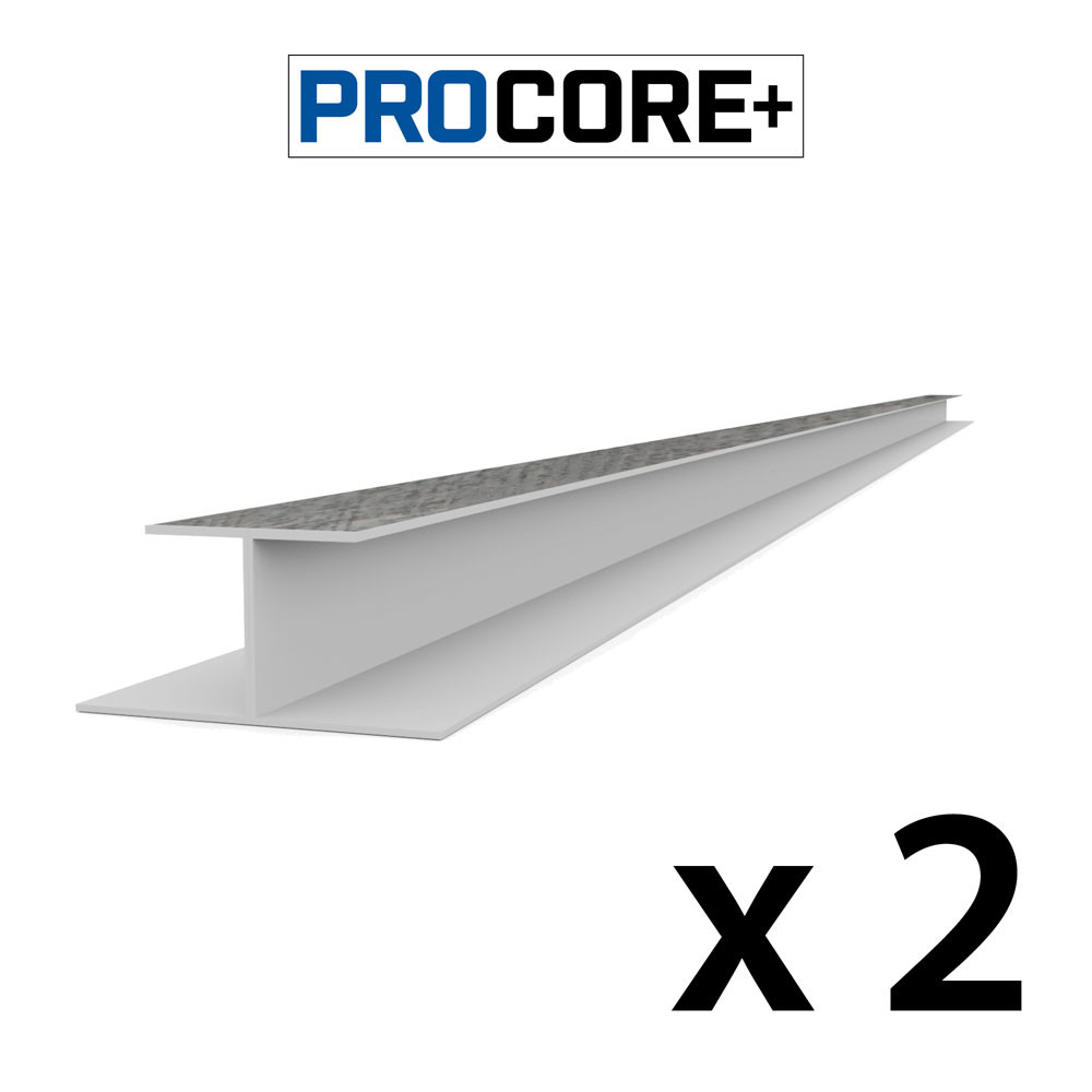 Proslat 8 ft. PROCORE+ PVC H-Trim Pack - Gray Wood (2-Pack)