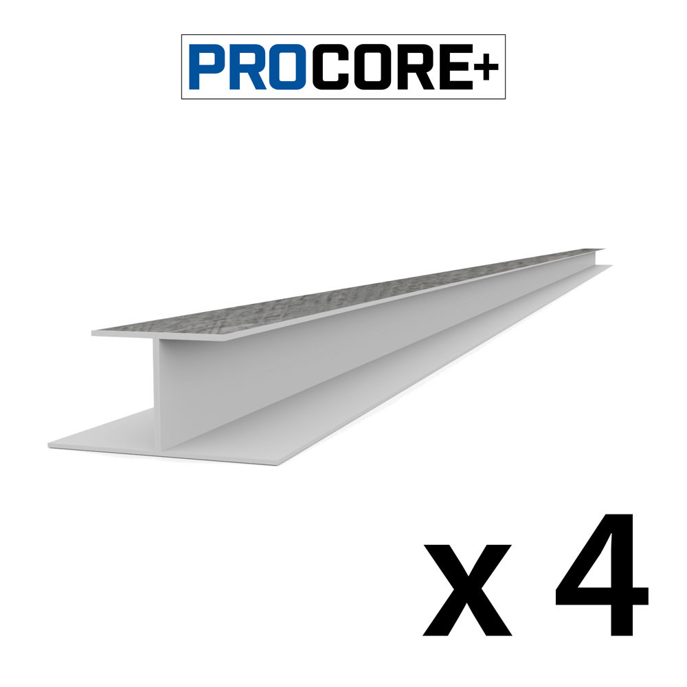 Proslat 8 ft. PROCORE+ PVC H-Trim Pack - Gray Wood (4-Pack)