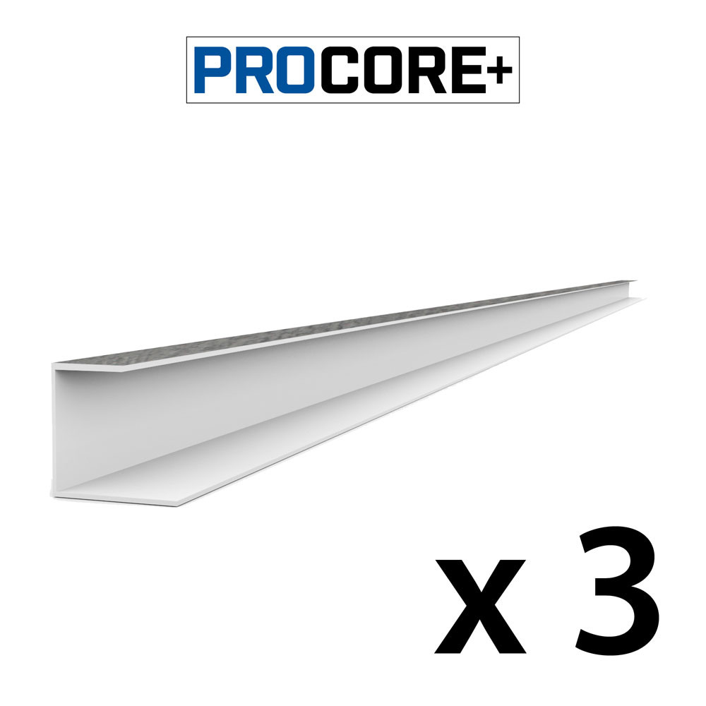 Proslat 8 ft. PROCORE+ PVC Side Trim Pack - Gray Wood (3-Pack)