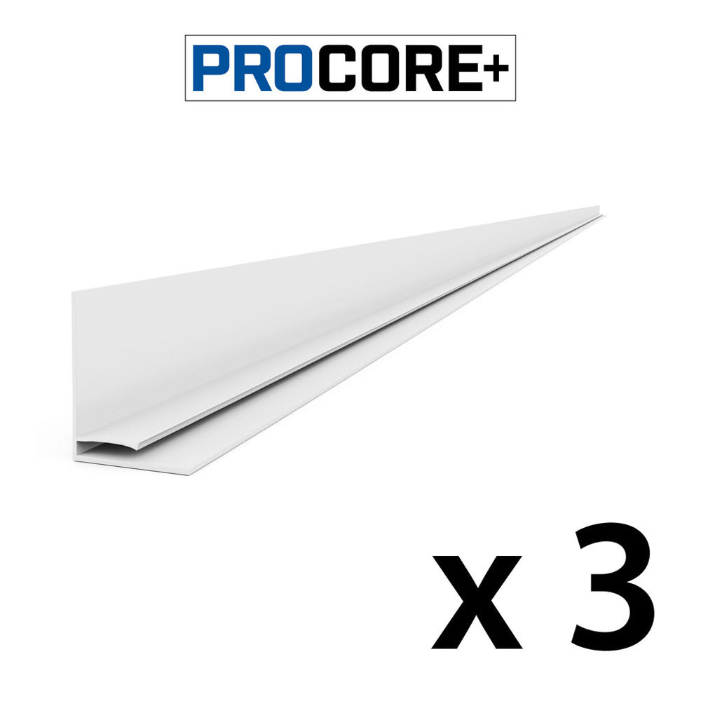 Proslat 8 ft. PROCORE+ PVC Top Trim Pack - Gray Wood (3-Pack)