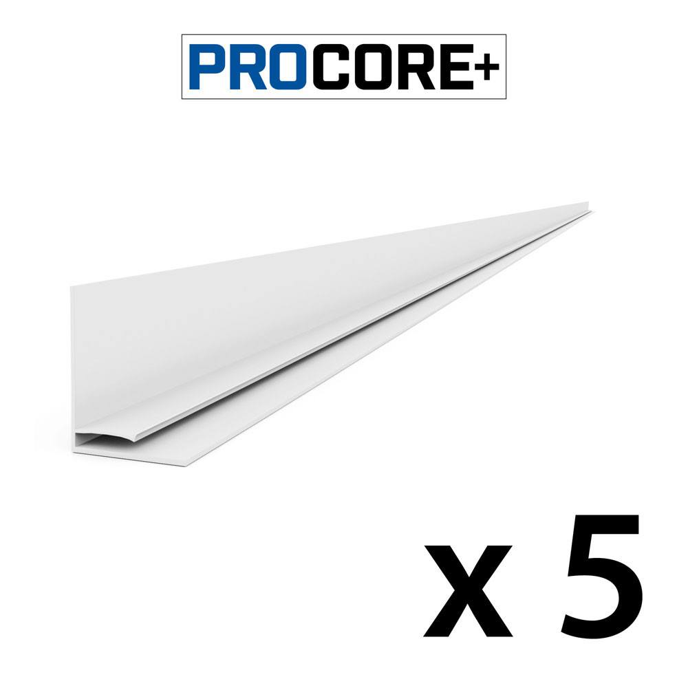 Proslat 8 ft. PROCORE+ PVC Top Trim Pack - Gray Wood (5-Pack)