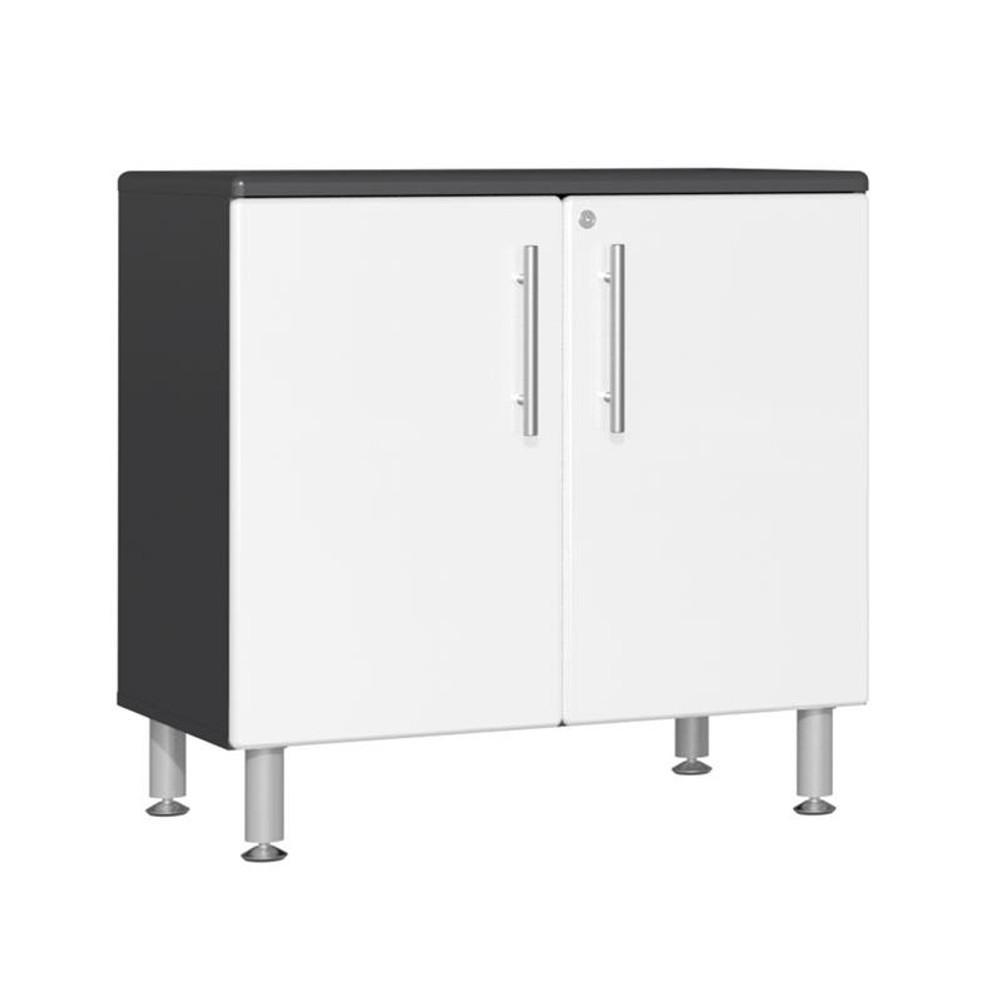 Ulti-MATE Garage 2.0 Series White Metallic 4-Piece Oversized 2-Door Base Cabinet Set
