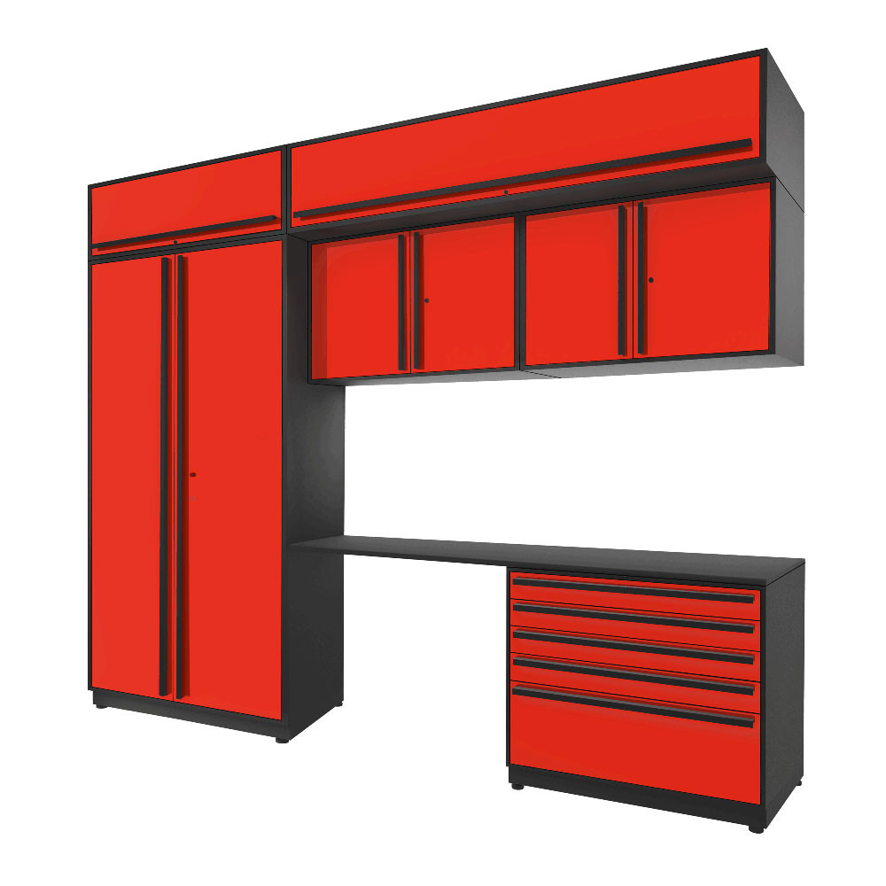 Proslat Fusion Plus 10 ft set - Handy 5 Drawer & Overheads Proslat Fusion Plus 10 ft set - Handy 5 Drawer & Overheads