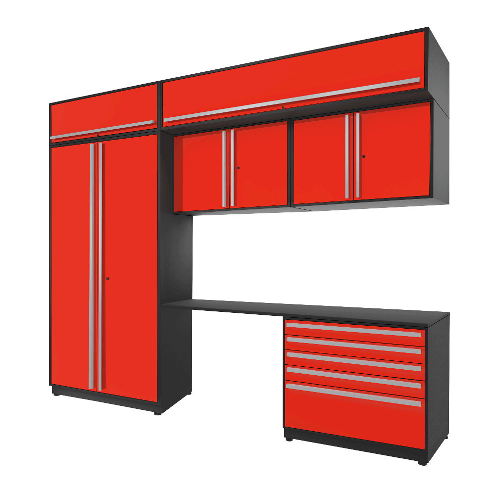 Proslat Fusion Plus 10 ft set - Handy 5 Drawer & Overheads Proslat Fusion Plus 10 ft set - Handy 5 Drawer & Overheads