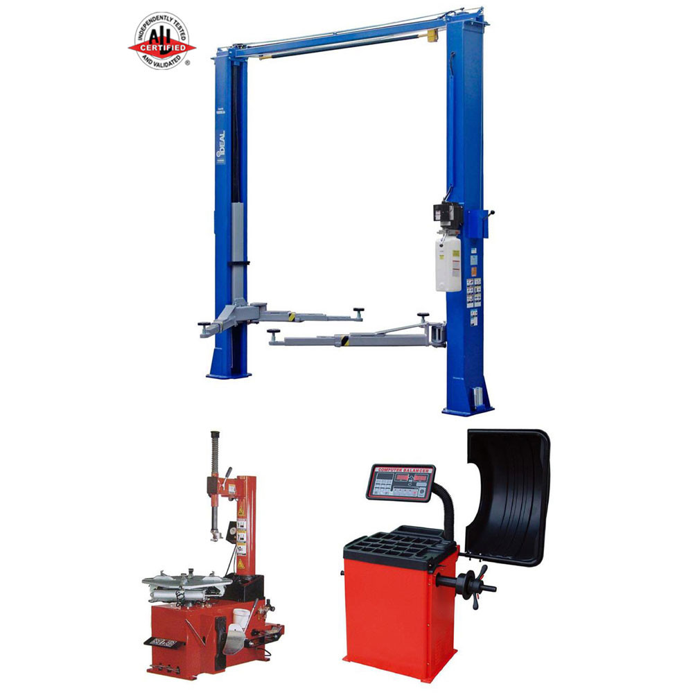 iDEAL TP10KAC-DX 10,000 lb. ALI Certified 2-Post, TC-530 Tire Changer, WB-953 Wheel Balancer Combo Package