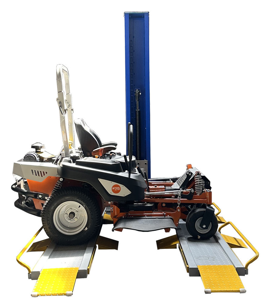 iDeal SC-2K-UTV-X 2,000 lb. Single Column Multi-Use UTV & Mower Storage / Service Lift iDeal SC-2K-UTV-X 2,000 lb. Single Column Multi-Use UTV & Mower Storage / Service Lift