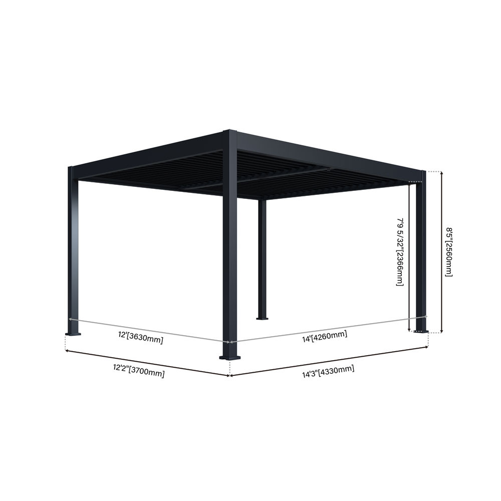 Paragon Outdoor Grand Tuscan 12x14 Slate Gray Louvered Pergola Paragon Outdoor Grand Tuscan 12x14 Slate Gray Louvered Pergola