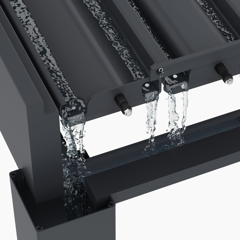 Paragon Outdoor Grand Tuscan 12x20 Slate Gray Louvered Pergola