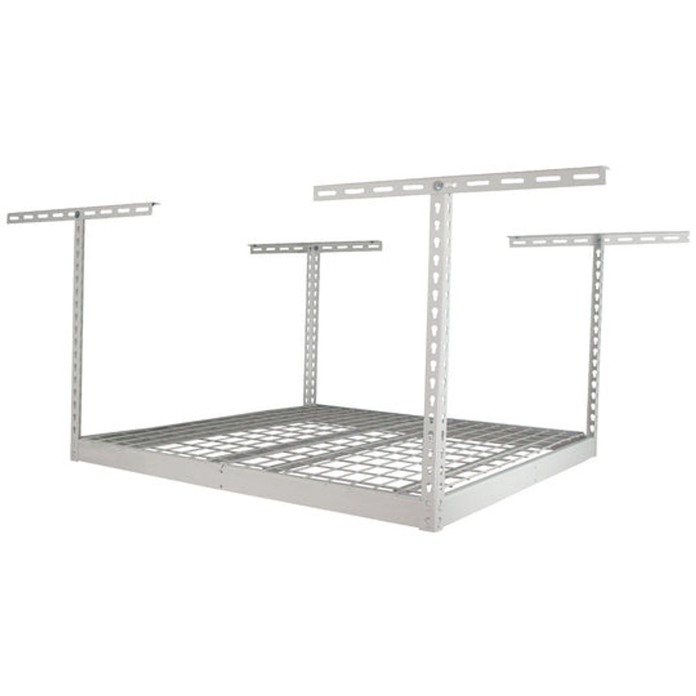 MonsterRax 4' x 4' Overhead Storage Rack 24" - 45" Drop - White MonsterRax 4' x 4' Overhead Storage Rack 24" - 45" Drop - White