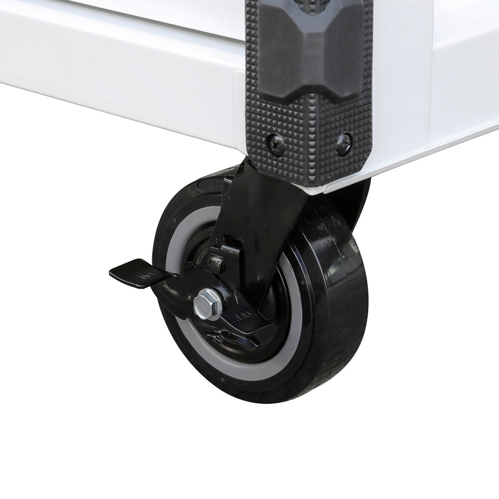 Montezuma Pro Series 36" Mechanics Cart - Gloss White w/Blue trim Montezuma Pro Series 36" Mechanics Cart - Gloss White w/Blue trim