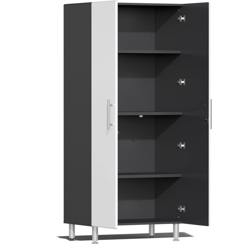 Ulti-MATE Garage 2.0 Series White Metallic 5 Piece Kit with Bamboo Worktop Ulti-MATE Garage 2.0 Series White Metallic 5 Piece Kit with Bamboo Worktop