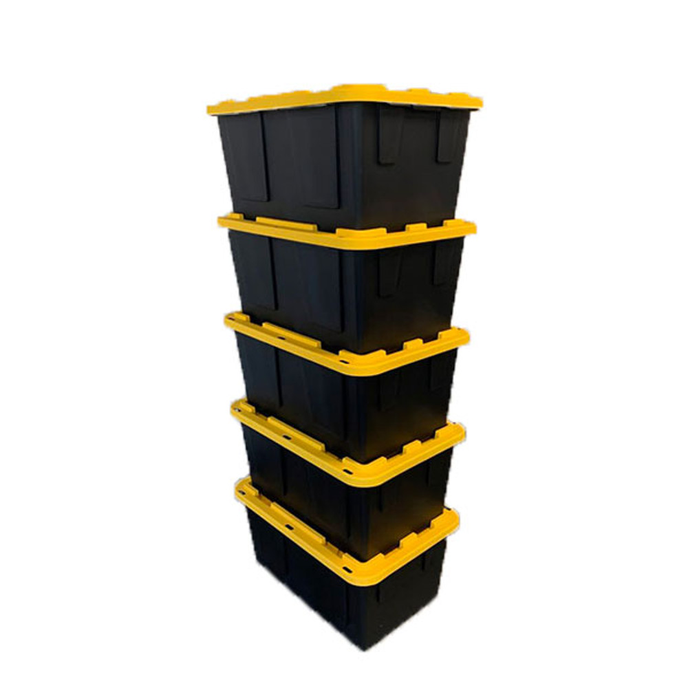 SafeRacks 27 Gallon Storage Bins (Set of 5) - Yellow