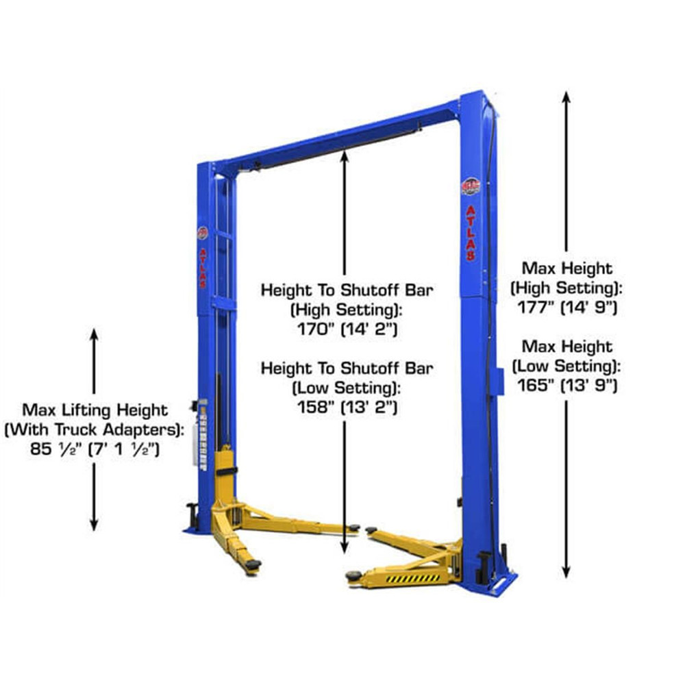 Atlas Platinum PVL12 ALI Certified 12,000 lb. Capacity 2-Post Lift