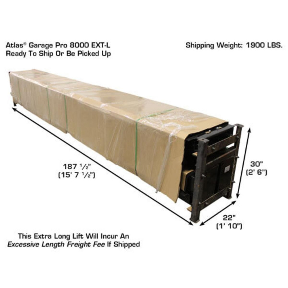 Atlas Garage PRO8000EXT-L Extra Tall/Extra Long Portable Hobbyist 8,000 lb. Capacity 4-Post Lift