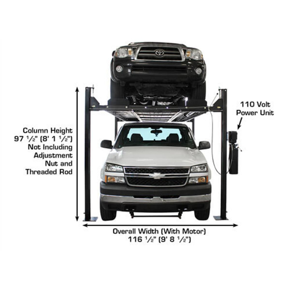 Atlas Garage PRO8000EXT-L Extra Tall/Extra Long Portable Hobbyist 8,000 lb. Capacity 4-Post Lift