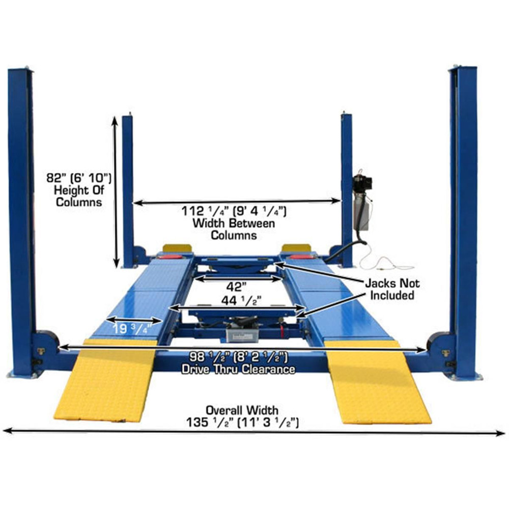 Atlas 12,000 lb. 4-Post Alignment Lift w/ Turntables